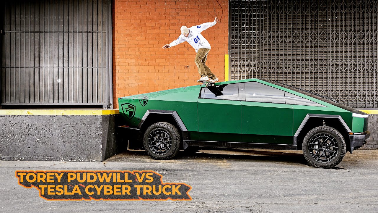Professional Skater Versus A Tesla Cyber Truck | Cover Story